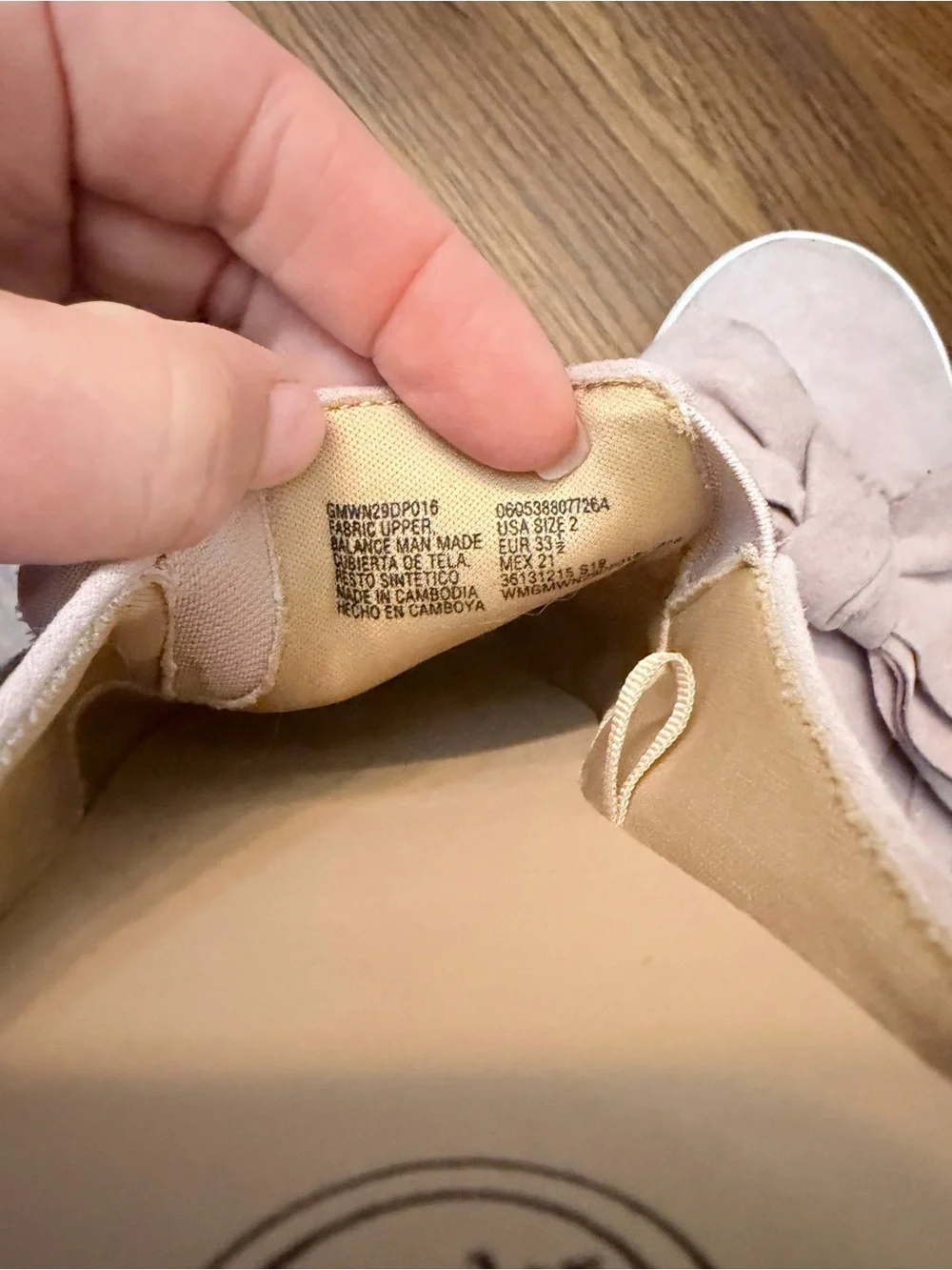 wonder nation Girls Slip-On Bow Sneakers - Light Pink